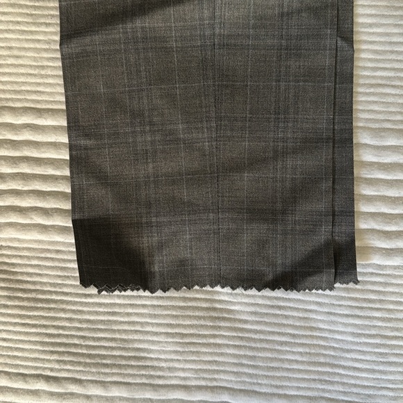 NWT men’s grey pants with blue plaid and unfinished hem - Picture 2 of 2